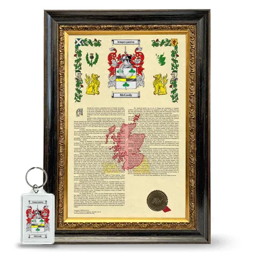 McCredy Framed Armorial History and Keychain - Heirloom