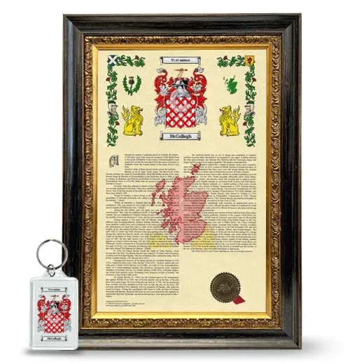 McCullagh Framed Armorial History and Keychain - Heirloom