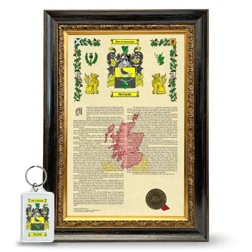 McCurdie Framed Armorial History and Keychain - Heirloom