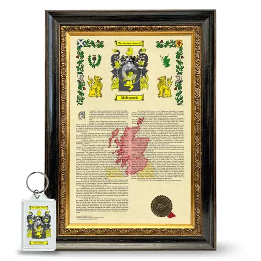 McEtterech Framed Armorial History and Keychain - Heirloom