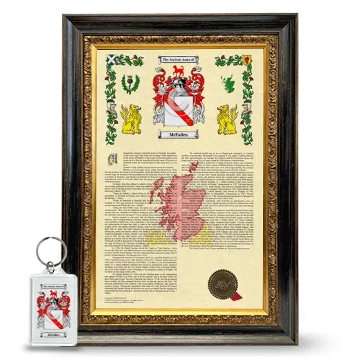 McFaden Framed Armorial History and Keychain - Heirloom