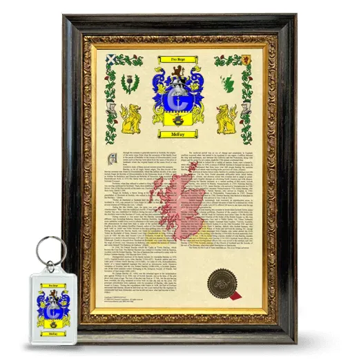 McFay Framed Armorial History and Keychain - Heirloom