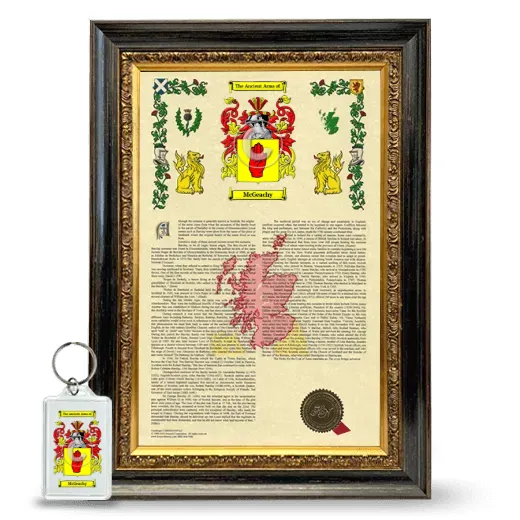McGeachy Framed Armorial History and Keychain - Heirloom