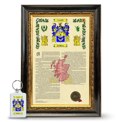 McGillvary Framed Armorial History and Keychain - Heirloom