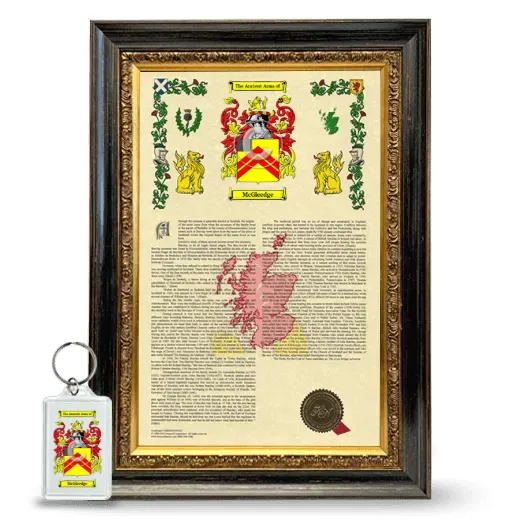McGleedge Framed Armorial History and Keychain - Heirloom
