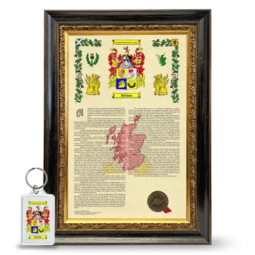 McGone Framed Armorial History and Keychain - Heirloom
