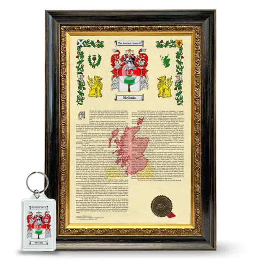 McGrain Framed Armorial History and Keychain - Heirloom