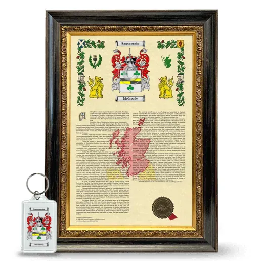 McGready Framed Armorial History and Keychain - Heirloom