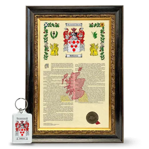 McHatton Framed Armorial History and Keychain - Heirloom