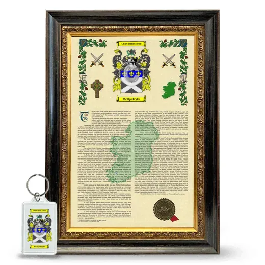 McIlpatryke Framed Armorial History and Keychain - Heirloom