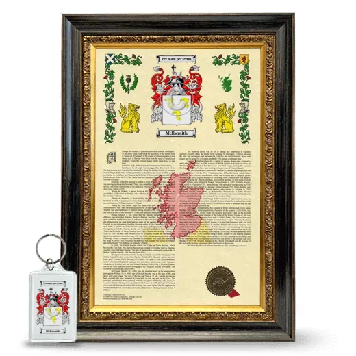 McIlwraith Framed Armorial History and Keychain - Heirloom