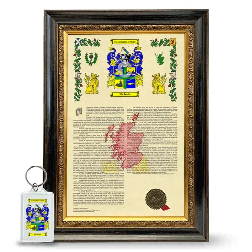 McInnis Framed Armorial History and Keychain - Heirloom