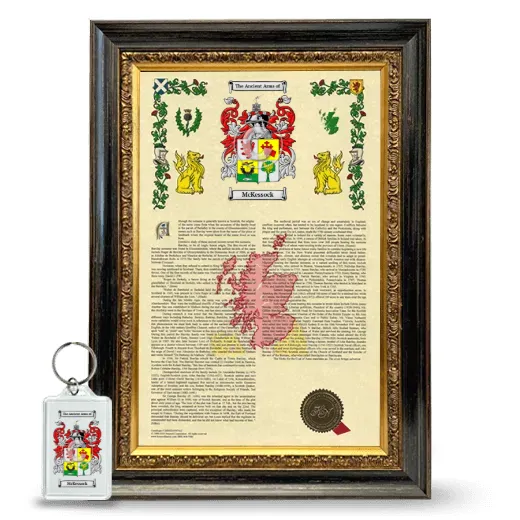 McKessock Framed Armorial History and Keychain - Heirloom