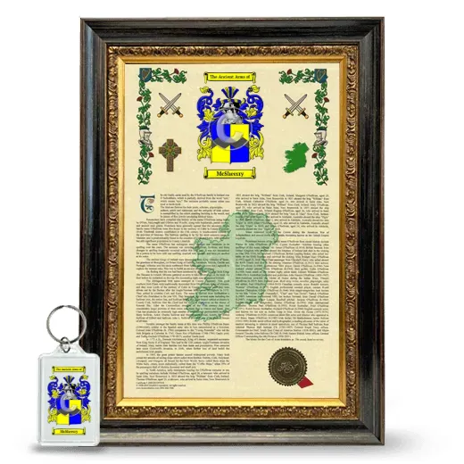McSheerry Framed Armorial History and Keychain - Heirloom