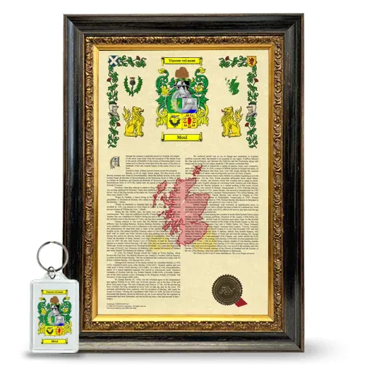 Meal Framed Armorial History and Keychain - Heirloom