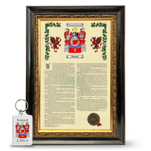 Measom Framed Armorial History and Keychain - Heirloom