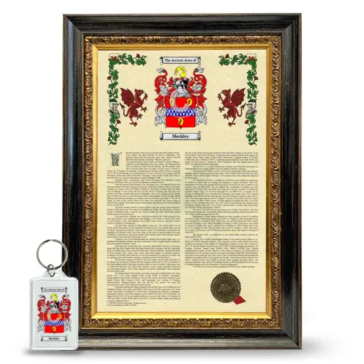 Meckley Framed Armorial History and Keychain - Heirloom