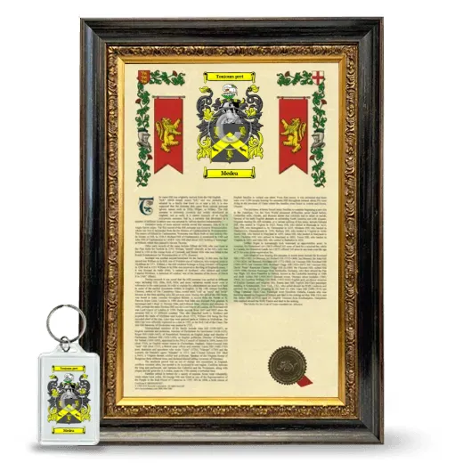 Medea Framed Armorial History and Keychain - Heirloom
