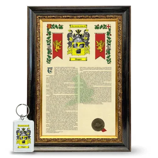 Meggot Framed Armorial History and Keychain - Heirloom
