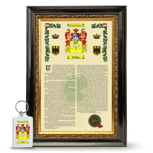 Mehling Framed Armorial History and Keychain - Heirloom