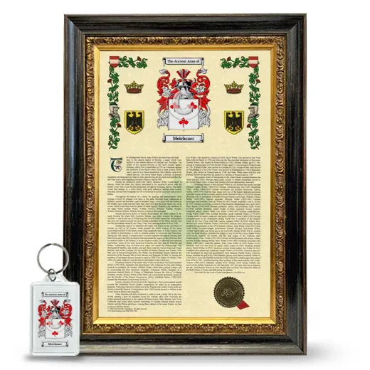 Meichsner Framed Armorial History and Keychain - Heirloom