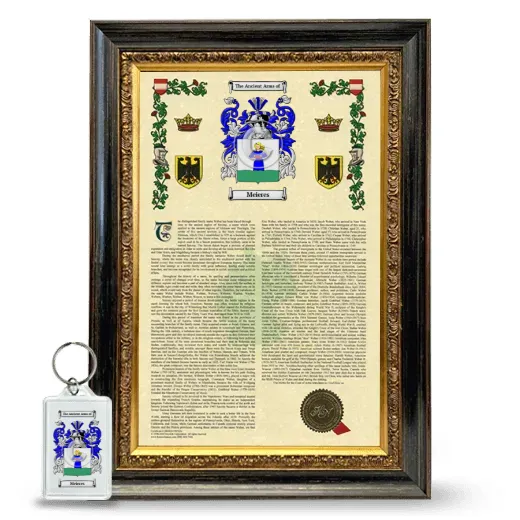 Meieres Framed Armorial History and Keychain - Heirloom