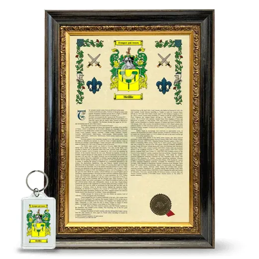 Meillie Framed Armorial History and Keychain - Heirloom