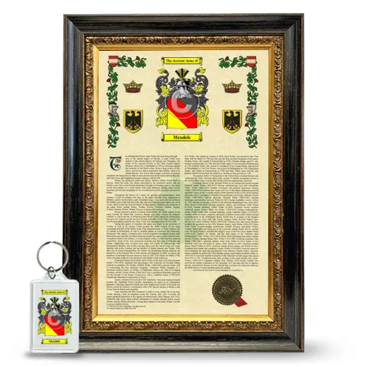 Mendele Framed Armorial History and Keychain - Heirloom