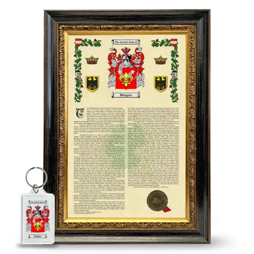 Mengers Framed Armorial History and Keychain - Heirloom