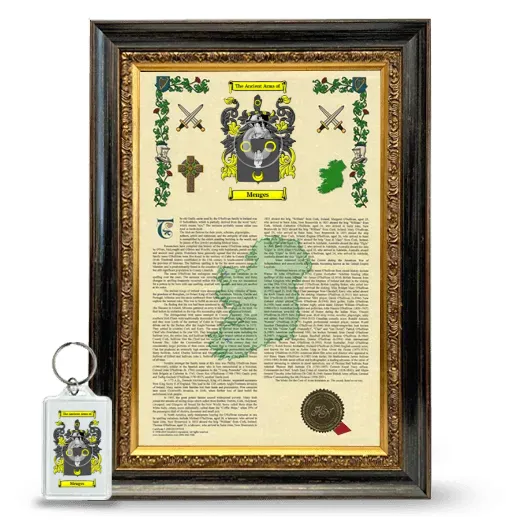 Menges Framed Armorial History and Keychain - Heirloom