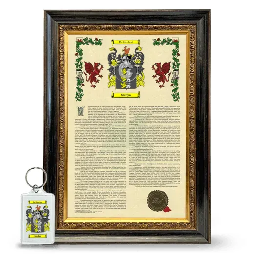 Merfyn Framed Armorial History and Keychain - Heirloom