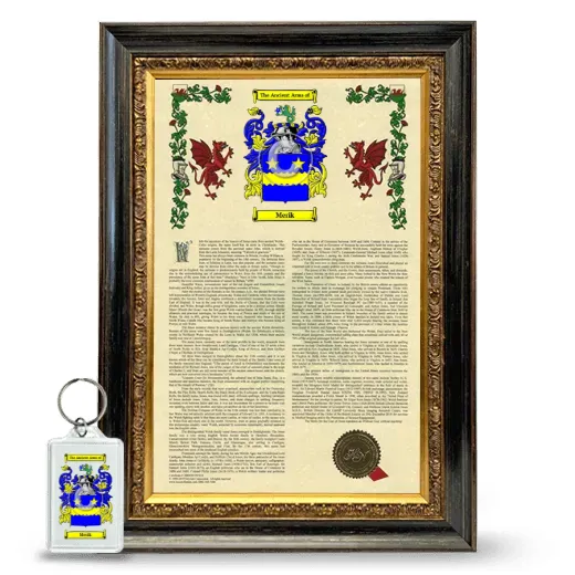 Merik Framed Armorial History and Keychain - Heirloom