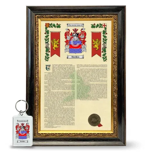 Merriken Framed Armorial History and Keychain - Heirloom