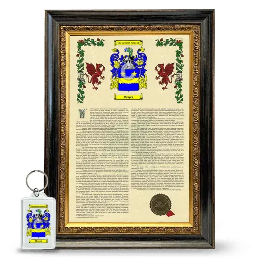 Meryck Framed Armorial History and Keychain - Heirloom