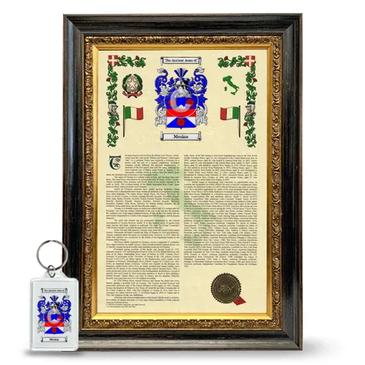 Mesina Framed Armorial History and Keychain - Heirloom