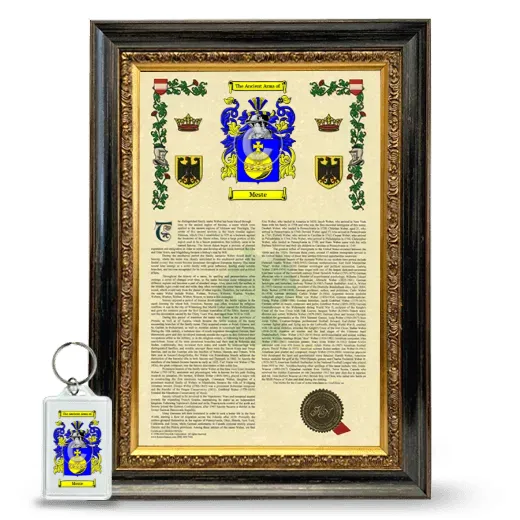 Meste Framed Armorial History and Keychain - Heirloom