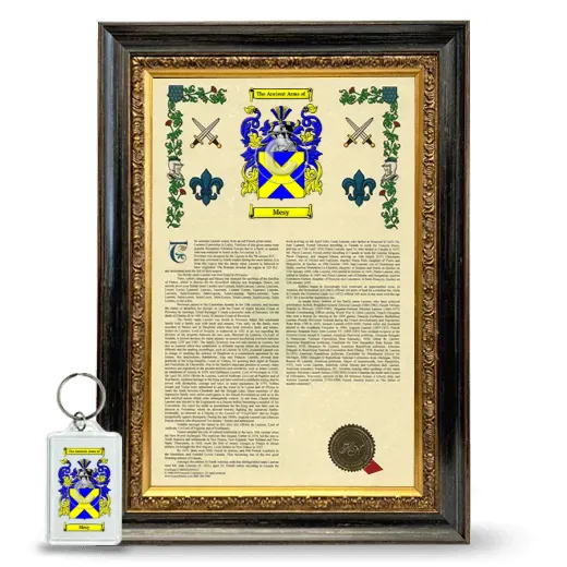 Mesy Framed Armorial History and Keychain - Heirloom
