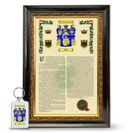 Metz Framed Armorial History and Keychain - Heirloom