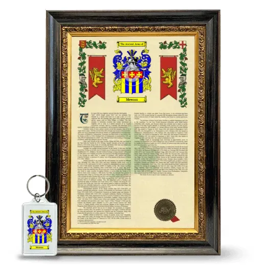 Mewass Framed Armorial History and Keychain - Heirloom