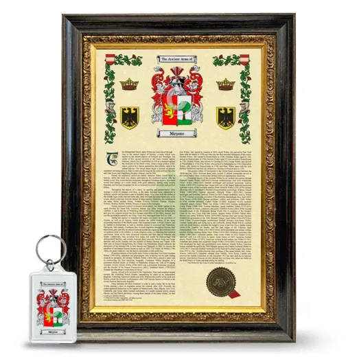 Meyere Framed Armorial History and Keychain - Heirloom