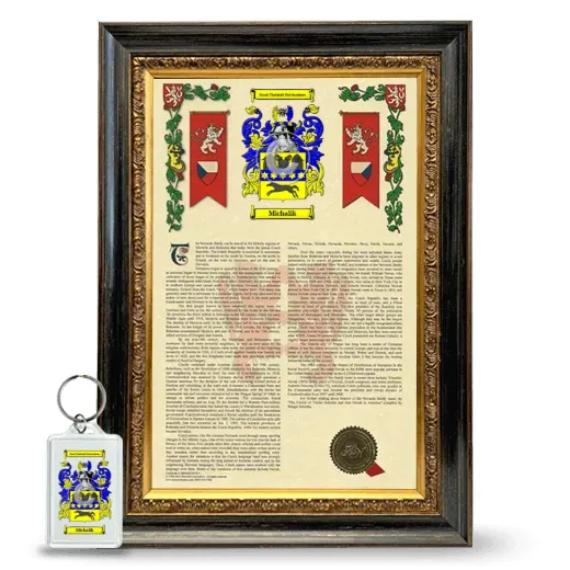 Michalik Framed Armorial History and Keychain - Heirloom