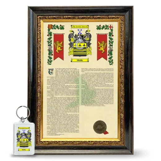 Michly Framed Armorial History and Keychain - Heirloom