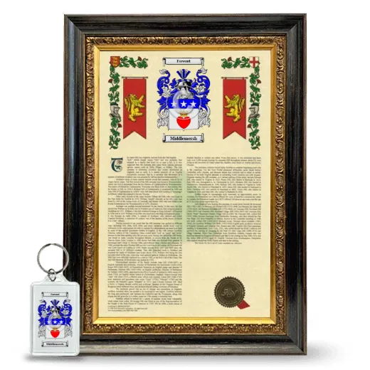 Middlemersh Framed Armorial History and Keychain - Heirloom