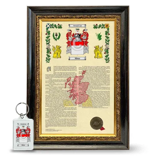 Miens Framed Armorial History and Keychain - Heirloom