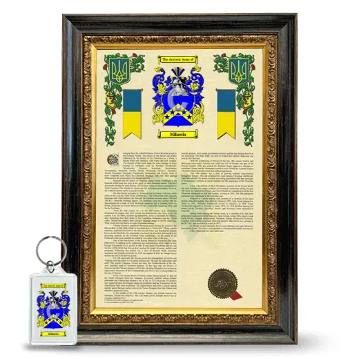 Mihaela Framed Armorial History and Keychain - Heirloom