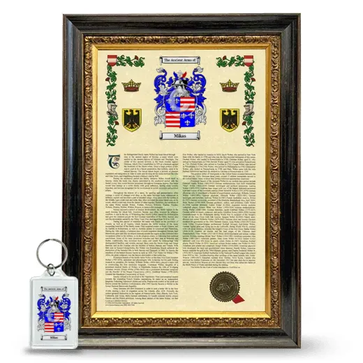 Mikas Framed Armorial History and Keychain - Heirloom