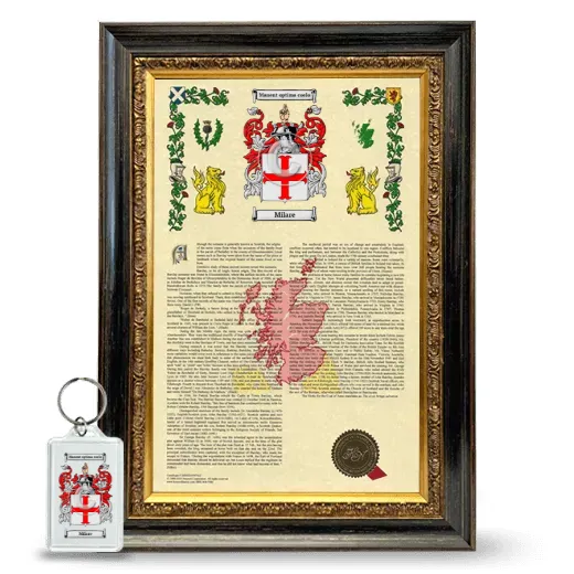Milare Framed Armorial History and Keychain - Heirloom
