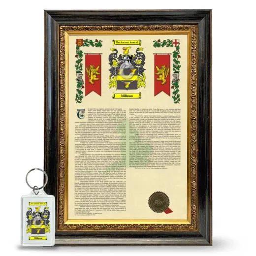 Milhoan Framed Armorial History and Keychain - Heirloom