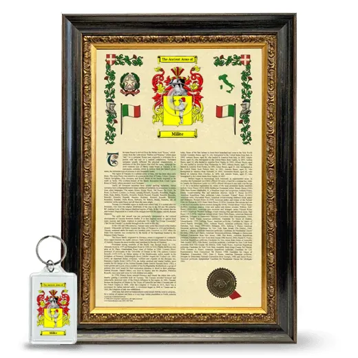 Milite Framed Armorial History and Keychain - Heirloom