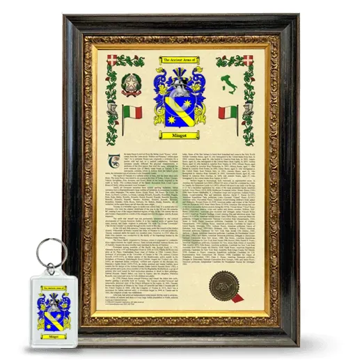 Mingot Framed Armorial History and Keychain - Heirloom